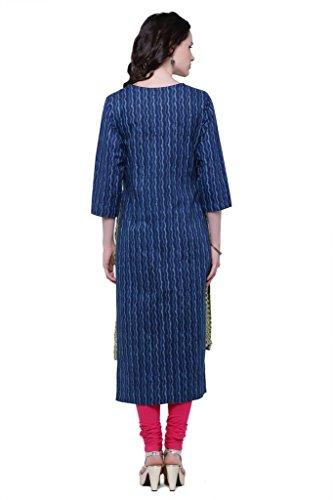 Divena Blue And Green Embroidered Cotton Kurta With Jacket