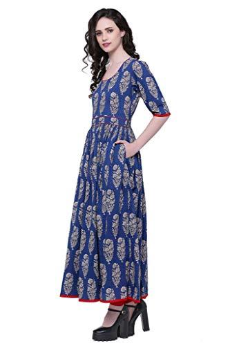 Divena Women's Cotton Kurtas (Blue, Plus Size, 5XL, 50)