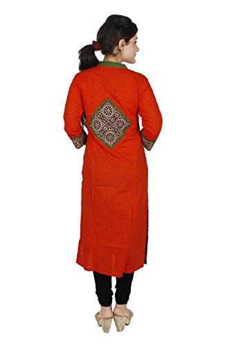 Divena orange cotton kurti