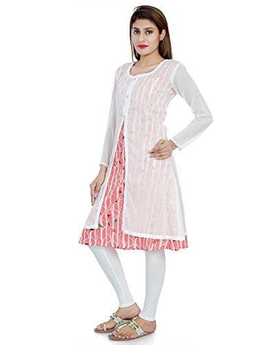 Divena White Muslin Long kurtis for women (DK0101-XXL, XXL kurtis)