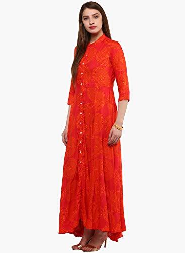 Divena Women's Viscose Kurtis (Orange, 4XL)