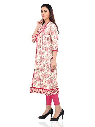 Divena Women's Cotton Kurtis (Pink,Small)