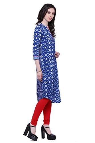 Divena Rayon Blue Printed Kurta