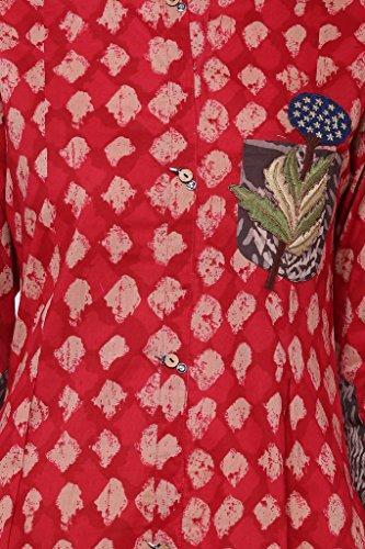 Divena Women's Cotton Red Kurta (Dbk0133-Xxl)