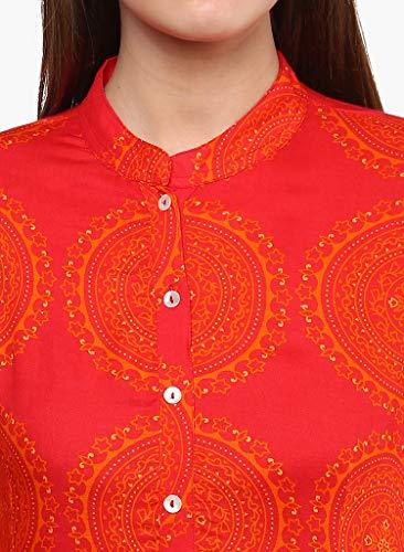 Divena Women's Viscose Kurtis (Orange, 4XL)