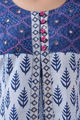 Divena Indigo Blue Dabu Print Cotton Kurta