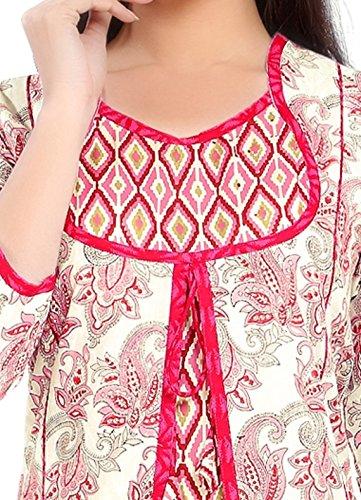 Divena Women's Cotton Kurtis (Pink,Small)